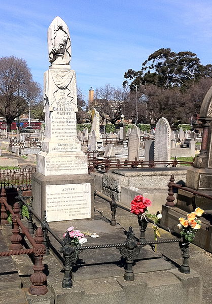 418px Emily Mather Grave Melbourne General Cemetery